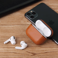 Anti-fall Crazy Horse Texture PU Leather Protective Case with Carabiner, For AirPods Pro, For AirPods 1 & 2