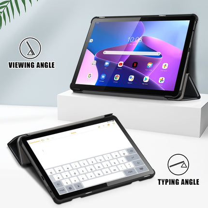 3-folding Magnetic Buckle Custer Texture Leather Smart Tablet Case, For Lenovo Tab M10 10.1 3rd Gen