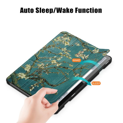 3-folding Magnetic Buckle Coloured Drawing Leather Smart Tablet Case, For Lenovo Tab M10 10.1 3rd Gen