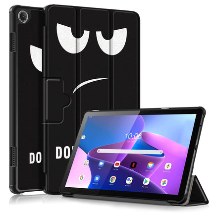3-folding Magnetic Buckle Coloured Drawing Leather Smart Tablet Case, For Lenovo Tab M10 10.1 3rd Gen