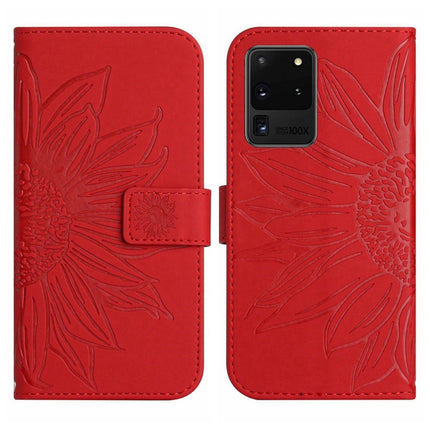 Skin Feel Sun Flower Pattern Flip Leather Phone Case, For Samsung Galaxy S20 Ultra, For Samsung Galaxy S21 5G