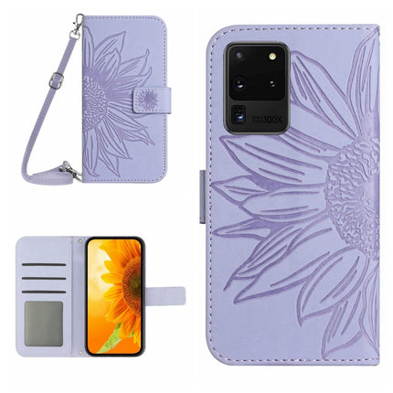 Skin Feel Sun Flower Pattern Flip Leather Phone Case, For Samsung Galaxy S20 Ultra, For Samsung Galaxy S21 5G