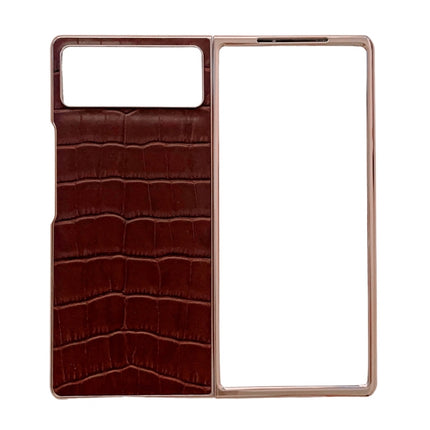 Crocodile Texture Genuine Leather Electroplating Phone Case, For Samsung Galaxy Z Flip4 5G, For Samsung Galaxy Z Fold3 5G, For Samsung Galaxy Z Fold4 5G, For Xiaomi Mix Fold 2, For Google Pixel 7, For Google Pixel 6