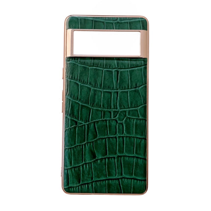 Crocodile Texture Genuine Leather Electroplating Phone Case, For Google Pixel 6 Pro, For Google Pixel 6a