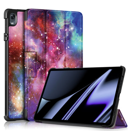 3-folding Magnetic Buckle Coloured Drawing Leather Tablet Case, For Realme Pad Mini 8.7, For OPPO Pad 11 inch