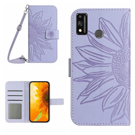 Skin Feel Sun Flower Pattern Flip Leather Phone Case, For Honor 9X Lite, For Honor 50 Lite
