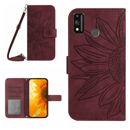 Skin Feel Sun Flower Pattern Flip Leather Phone Case, For Honor 9X Lite, For Honor 50 Lite