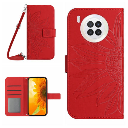 Skin Feel Sun Flower Pattern Flip Leather Phone Case, For Honor 9X Lite, For Honor 50 Lite