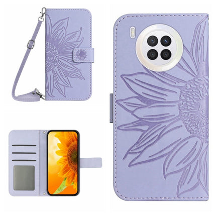 Skin Feel Sun Flower Pattern Flip Leather Phone Case, For Honor 9X Lite, For Honor 50 Lite