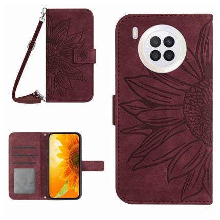 Skin Feel Sun Flower Pattern Flip Leather Phone Case, For Honor 9X Lite, For Honor 50 Lite