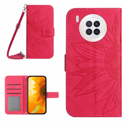 Skin Feel Sun Flower Pattern Flip Leather Phone Case, For Honor 9X Lite, For Honor 50 Lite