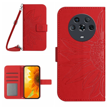 Skin Feel Sun Flower Pattern Flip Leather Phone Case, For Honor Magic4, For Honor Magic4 Lite 5G