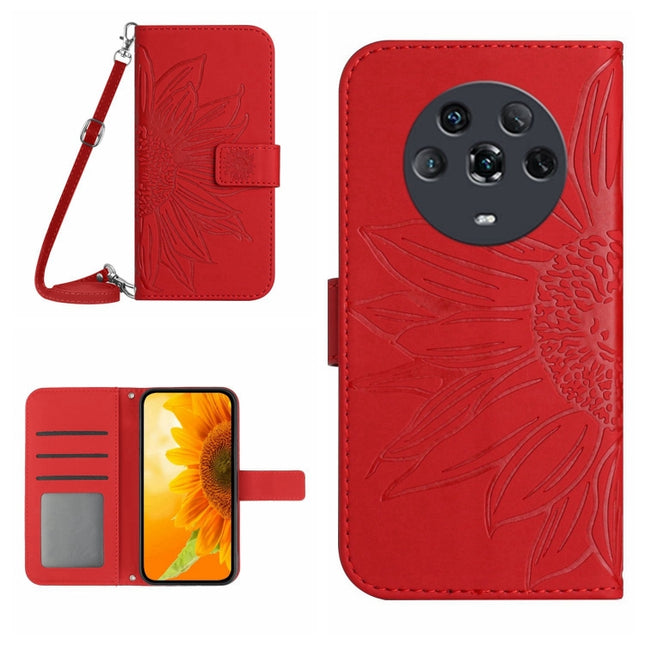 Skin Feel Sun Flower Pattern Flip Leather Phone Case, For Honor Magic4, For Honor Magic4 Lite 5G