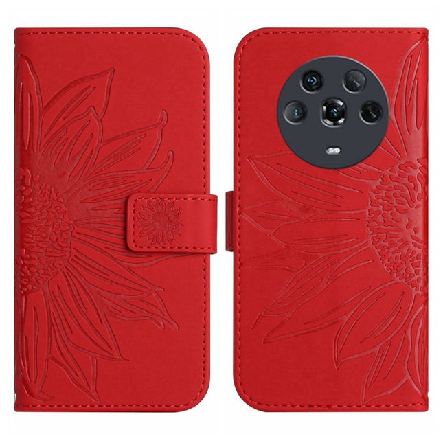 Skin Feel Sun Flower Pattern Flip Leather Phone Case, For Honor Magic4, For Honor Magic4 Lite 5G