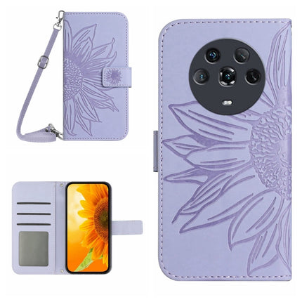 Skin Feel Sun Flower Pattern Flip Leather Phone Case, For Honor Magic4, For Honor Magic4 Lite 5G