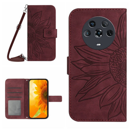Skin Feel Sun Flower Pattern Flip Leather Phone Case, For Honor Magic4, For Honor Magic4 Lite 5G