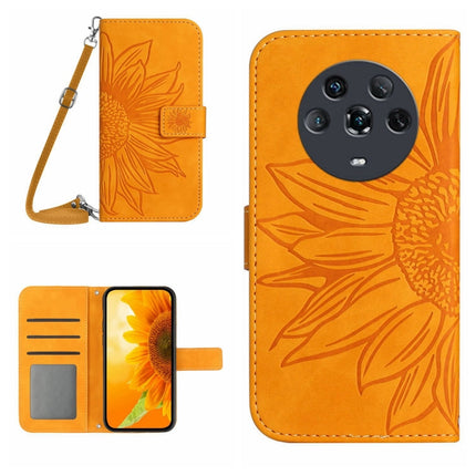 Skin Feel Sun Flower Pattern Flip Leather Phone Case, For Honor Magic4, For Honor Magic4 Lite 5G