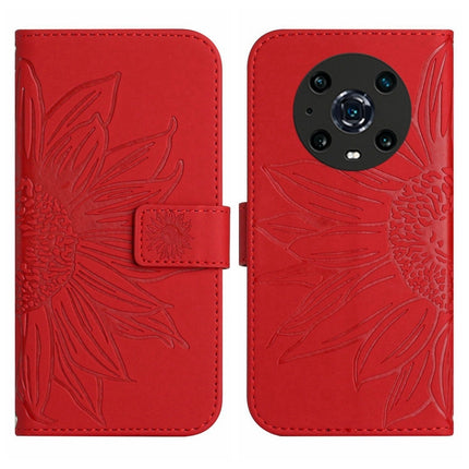Skin Feel Sun Flower Pattern Flip Leather Phone Case, For Honor Magic4 Pro, For Huawei P20