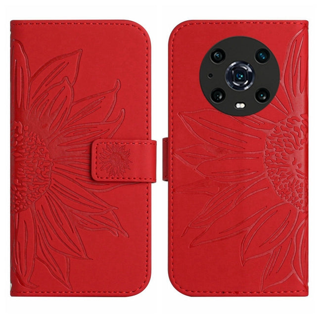 Skin Feel Sun Flower Pattern Flip Leather Phone Case, For Honor Magic4 Pro, For Huawei P20