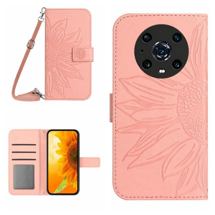 Skin Feel Sun Flower Pattern Flip Leather Phone Case, For Honor Magic4 Pro, For Huawei P20