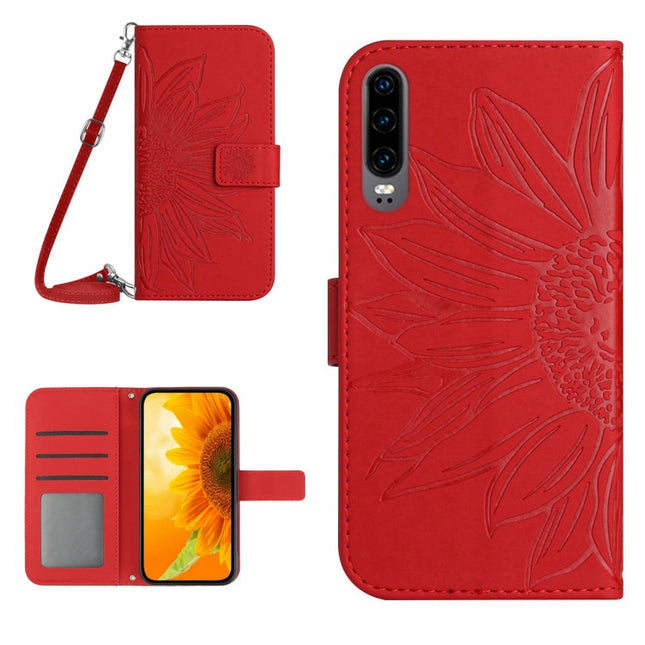 Skin Feel Sun Flower Pattern Flip Leather Phone Case, For Huawei P30, For Huawei P30 Lite