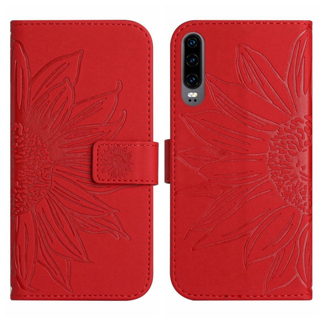 Skin Feel Sun Flower Pattern Flip Leather Phone Case, For Huawei P30, For Huawei P30 Lite