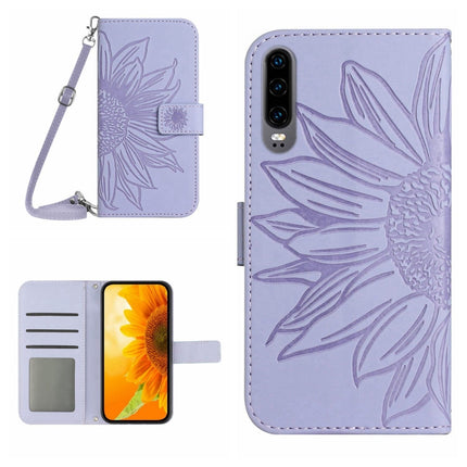 Skin Feel Sun Flower Pattern Flip Leather Phone Case, For Huawei P30, For Huawei P30 Lite
