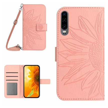 Skin Feel Sun Flower Pattern Flip Leather Phone Case, For Huawei P30, For Huawei P30 Lite