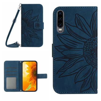 Skin Feel Sun Flower Pattern Flip Leather Phone Case, For Huawei P30, For Huawei P30 Lite