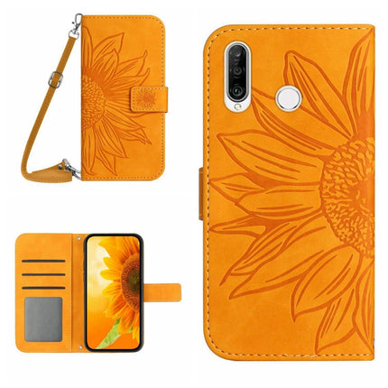Skin Feel Sun Flower Pattern Flip Leather Phone Case, For Huawei P30, For Huawei P30 Lite