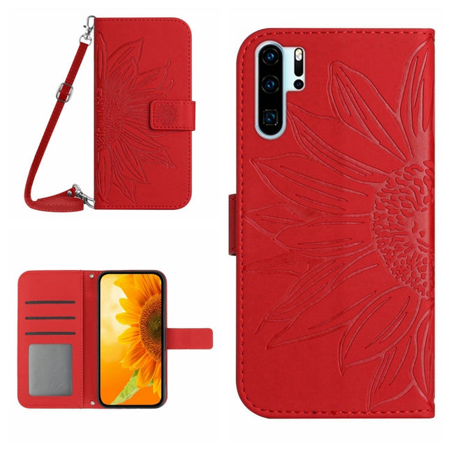 Skin Feel Sun Flower Pattern Flip Leather Phone Case, For Huawei P30 Pro, For Huawei P40