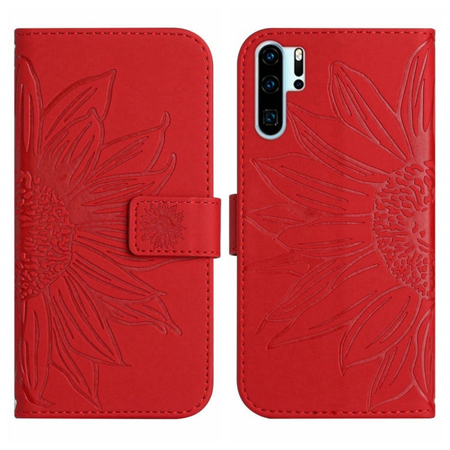 Skin Feel Sun Flower Pattern Flip Leather Phone Case, For Huawei P30 Pro, For Huawei P40