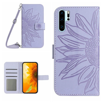 Skin Feel Sun Flower Pattern Flip Leather Phone Case, For Huawei P30 Pro, For Huawei P40