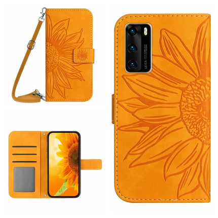Skin Feel Sun Flower Pattern Flip Leather Phone Case, For Huawei P30 Pro, For Huawei P40