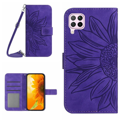 Skin Feel Sun Flower Pattern Flip Leather Phone Case, For Huawei P40 Lite, For Huawei P40 Lite 5G