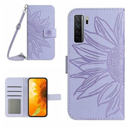 Skin Feel Sun Flower Pattern Flip Leather Phone Case, For Huawei P40 Lite, For Huawei P40 Lite 5G
