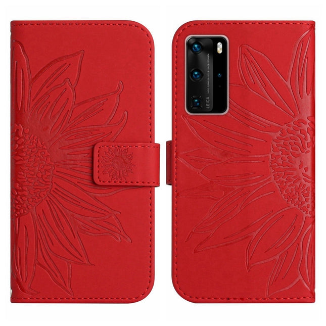 Skin Feel Sun Flower Pattern Flip Leather Phone Case, For Huawei P40 Pro, For Huawei P50