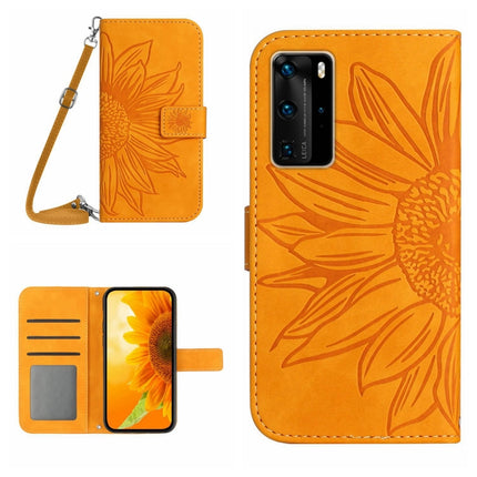 Skin Feel Sun Flower Pattern Flip Leather Phone Case, For Huawei P40 Pro, For Huawei P50