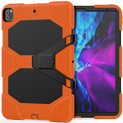 For iPad Pro 12.9 inch (2020) Shockproof Colorful Silicon + PC Protective Case with Holder & Shoulder Strap & Hand Strap & Pen Slot