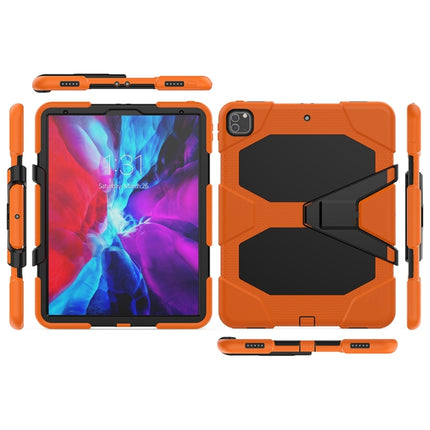 For iPad Pro 12.9 inch (2020) Shockproof Colorful Silicon + PC Protective Case with Holder & Shoulder Strap & Hand Strap & Pen Slot