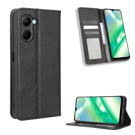 Magnetic Buckle Retro Texture Leather Phone Case, For Realme C33 4G, For T-Mobile Revvl 6 5G, For T-Mobile REVVL 6 Pro 5G, For vivo V25 5G /  X80 Lite, For vivo V25 Pro / S15 Pro, For vivo Y35 4G / Y22s 4G / Y22 4G 2022, For Wiko Power U20 / U10