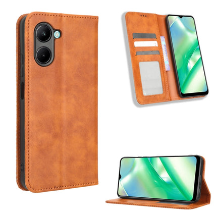 Magnetic Buckle Retro Texture Leather Phone Case, For Realme C33 4G, For T-Mobile Revvl 6 5G, For T-Mobile REVVL 6 Pro 5G, For vivo V25 5G /  X80 Lite, For vivo V25 Pro / S15 Pro, For vivo Y35 4G / Y22s 4G / Y22 4G 2022, For Wiko Power U20 / U10
