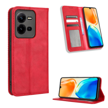 Magnetic Buckle Retro Texture Leather Phone Case, For Realme C33 4G, For T-Mobile Revvl 6 5G, For T-Mobile REVVL 6 Pro 5G, For vivo V25 5G /  X80 Lite, For vivo V25 Pro / S15 Pro, For vivo Y35 4G / Y22s 4G / Y22 4G 2022, For Wiko Power U20 / U10