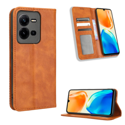 Magnetic Buckle Retro Texture Leather Phone Case, For Realme C33 4G, For T-Mobile Revvl 6 5G, For T-Mobile REVVL 6 Pro 5G, For vivo V25 5G /  X80 Lite, For vivo V25 Pro / S15 Pro, For vivo Y35 4G / Y22s 4G / Y22 4G 2022, For Wiko Power U20 / U10