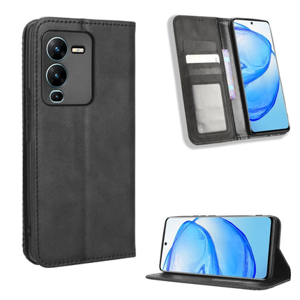 Magnetic Buckle Retro Texture Leather Phone Case, For Realme C33 4G, For T-Mobile Revvl 6 5G, For T-Mobile REVVL 6 Pro 5G, For vivo V25 5G /  X80 Lite, For vivo V25 Pro / S15 Pro, For vivo Y35 4G / Y22s 4G / Y22 4G 2022, For Wiko Power U20 / U10
