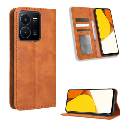 Magnetic Buckle Retro Texture Leather Phone Case, For Realme C33 4G, For T-Mobile Revvl 6 5G, For T-Mobile REVVL 6 Pro 5G, For vivo V25 5G /  X80 Lite, For vivo V25 Pro / S15 Pro, For vivo Y35 4G / Y22s 4G / Y22 4G 2022, For Wiko Power U20 / U10