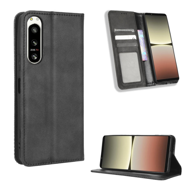 Magnetic Buckle Retro Texture Leather Phone Case, For Sony Xperia 5 IV, For Sharp Aquos Sense7 Plus, For iPhone 14 Plus, For Sharp Aquos Sense7, For Xiaomi 12T / Redmi K50 Ultra, For iPhone 14 Pro Max