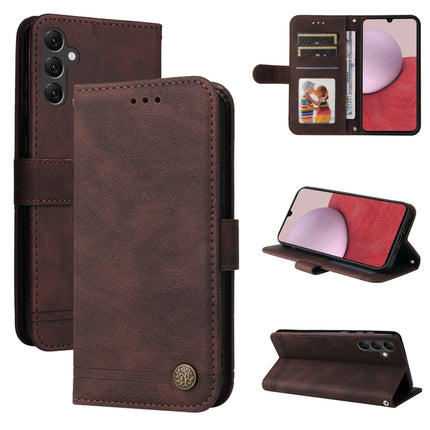 Skin Feel Life Tree Metal Button Leather Phone Case, For Samsung Galaxy A14 5G