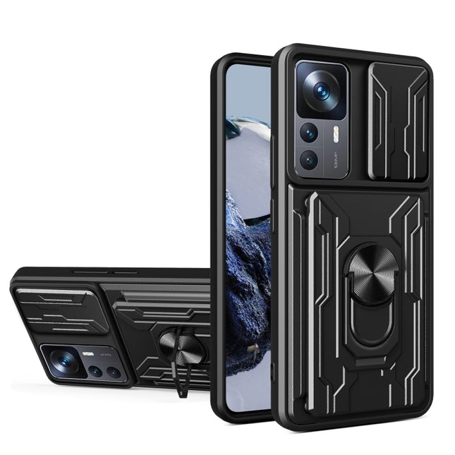 Sliding Camshield TPU+PC Phone Case with Card Slot, For Xiaomi 12T / 12T Pro / Redmi K50 Ultra