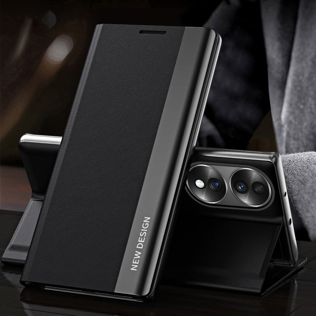 Side Electroplated Magnetic Leather Phone Case, For OPPO Reno8, For Honor 70, For Xiaomi 12T / 12T Pro / Redmi K50 Ultra